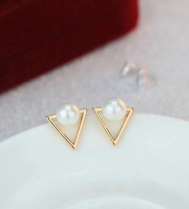 Aros Stud Flor con Cristales Doble Cara