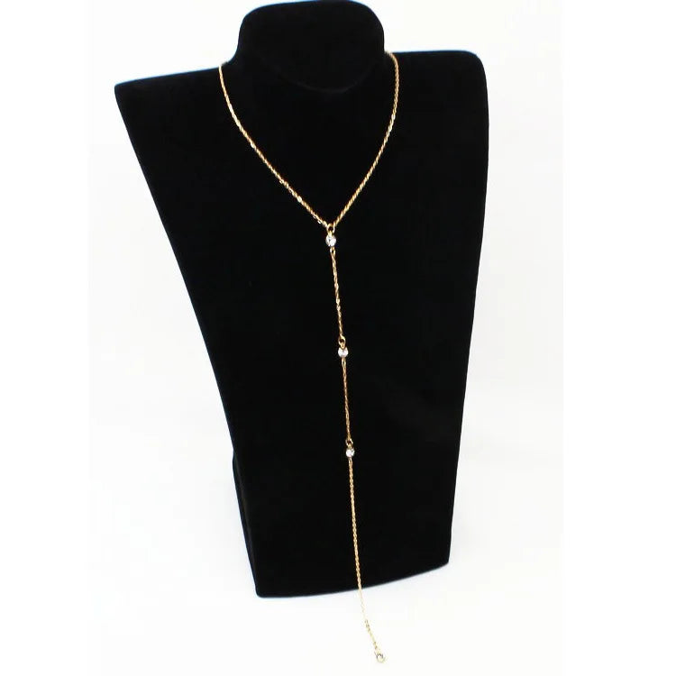 Cadena Body Chain Larga con Strass para Espalda