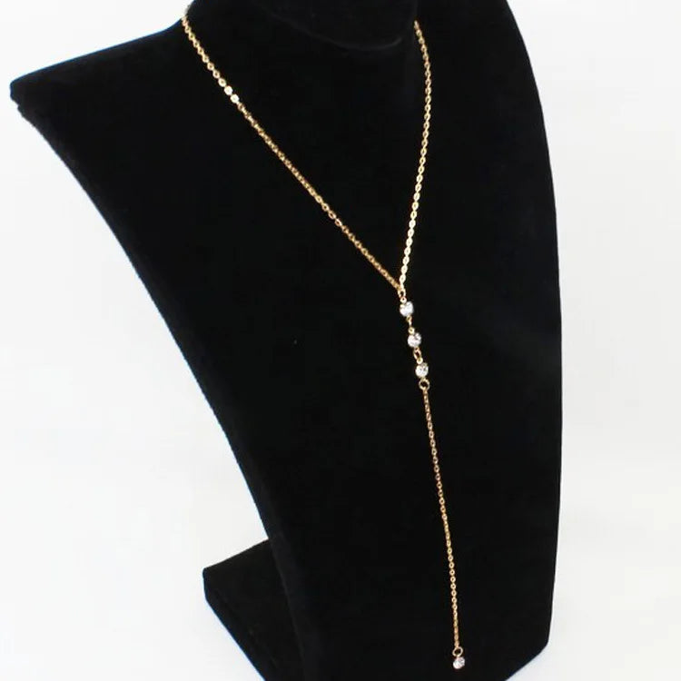 Cadena Body Chain Larga con Strass para Espalda