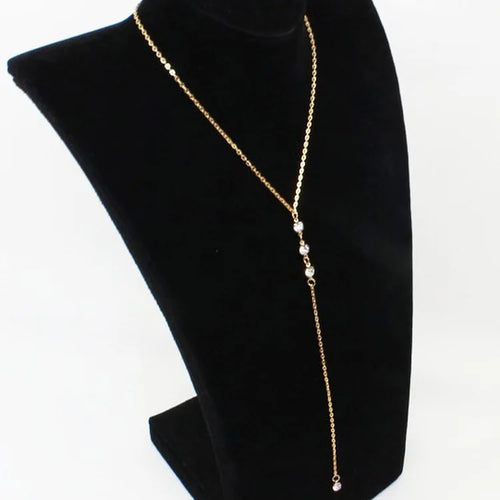 Cadena Body Chain Larga con Strass para Espalda