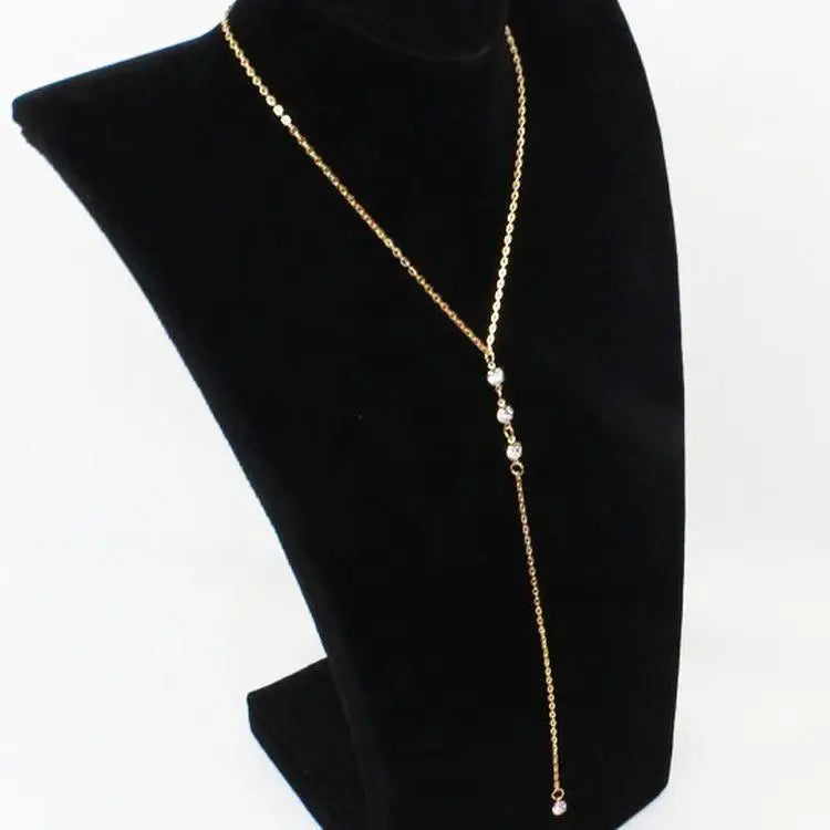 Cadena Body Chain Larga con Strass para Espalda