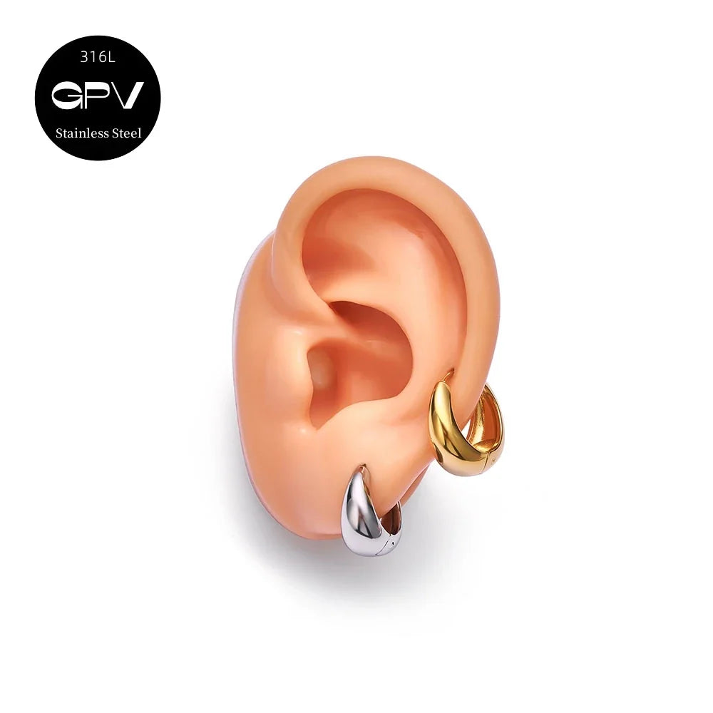 Set 2 Pares Aros Acero Quirúrgico 316L