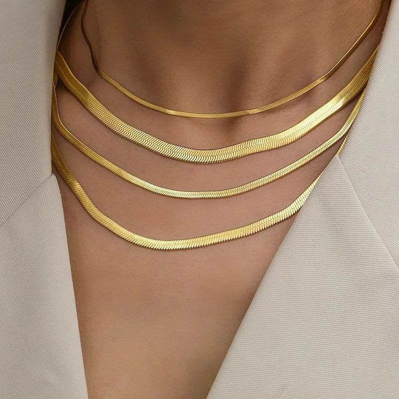 Choker Cadena Tipo Serpiente de Acero Inoxidable