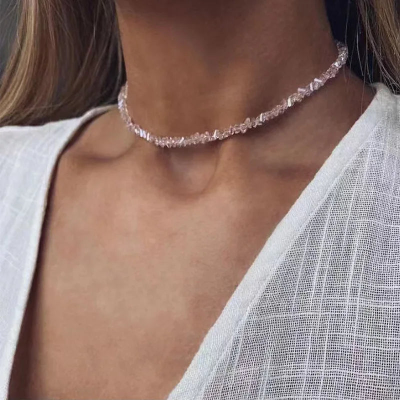 Choker de Cristal Multicolor Estilo Vintage