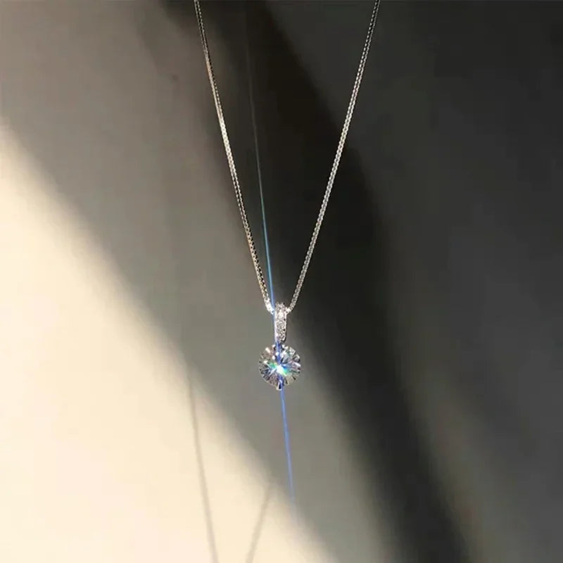Collar de Plata 925 con Zirconia Estilo Minimalista