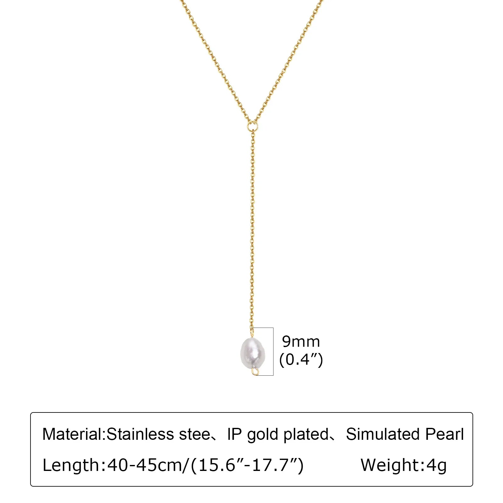 Collar Lariat Doble Capa con Baño Dorado