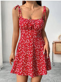 Mini Vestido Floral con Tiritas Finas