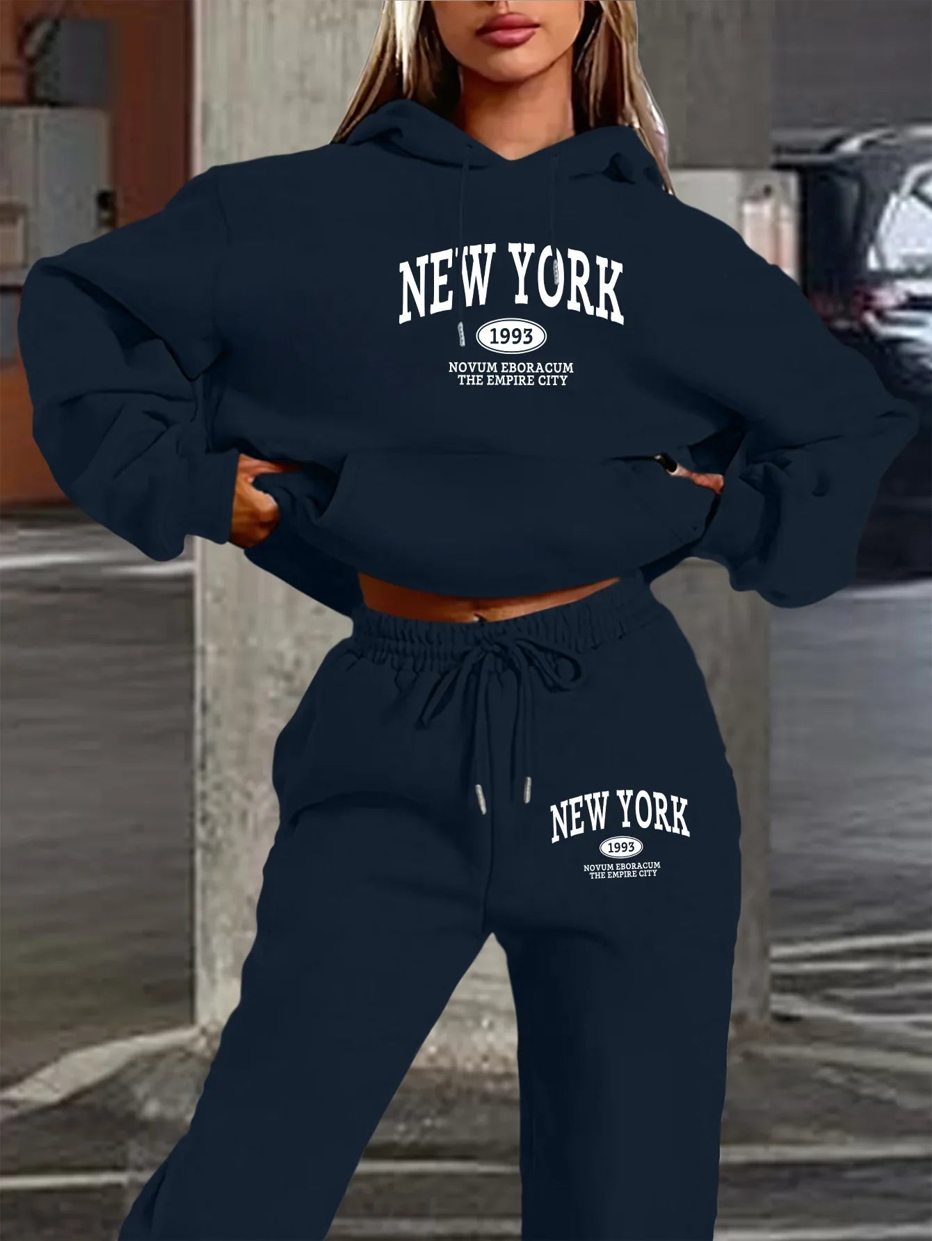 Conjunto Buzo Estampado New York y Pantalón