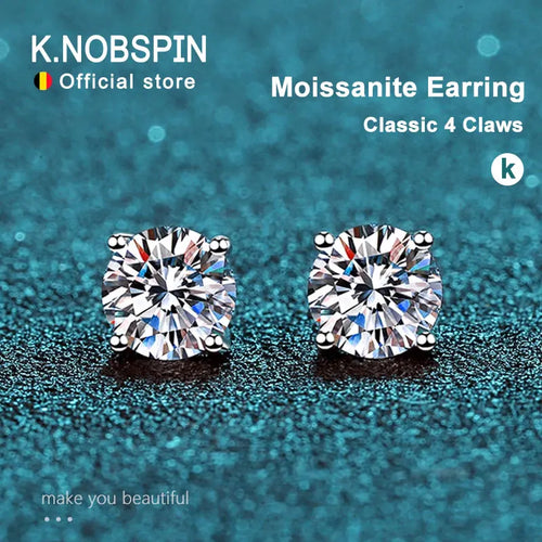 Aros Stud de Plata 925 con Moissanita 2.0ct