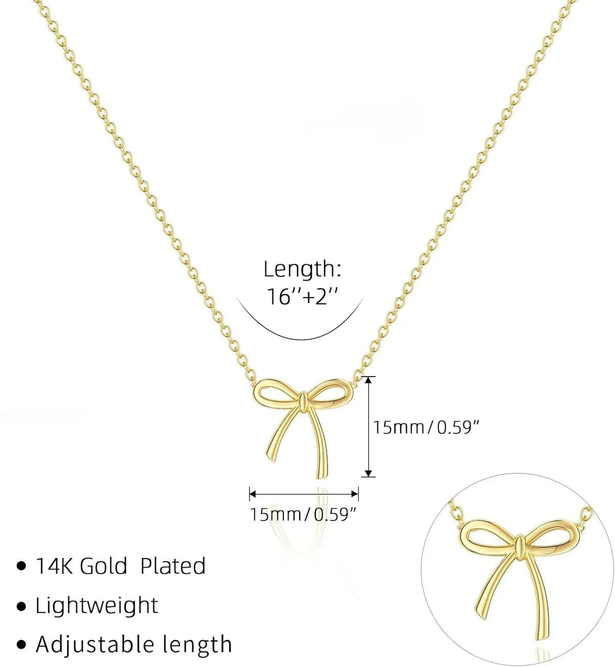 Collar con Dije de Moño Bow