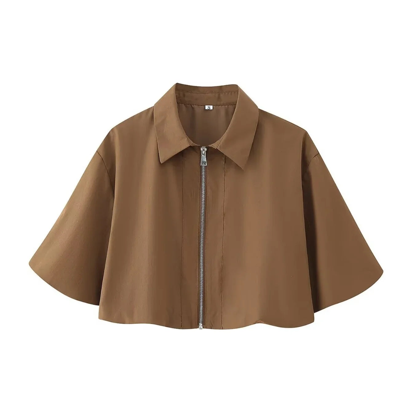 Conjunto Campera Corta con Cierre y Falda Plisada Tipo Globo