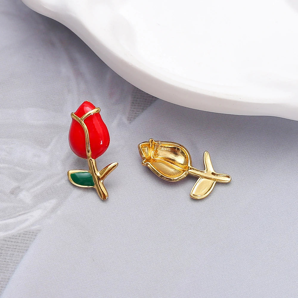 Aros con Forma de Rosa de Acero Inoxidable