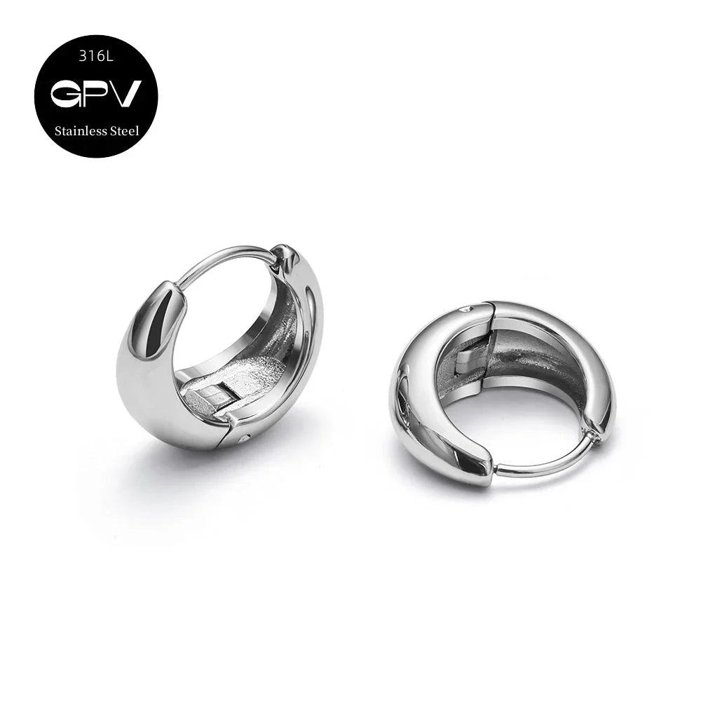 Set 2 Pares Aros Acero Quirúrgico 316L