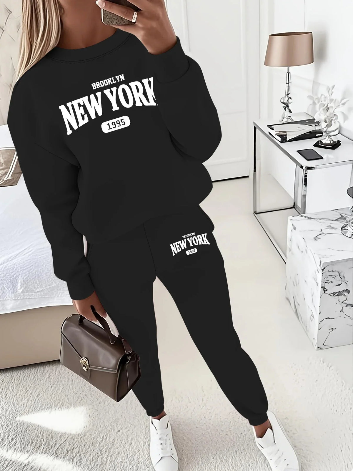 Conjunto Buzo Estampado New York y Pantalón