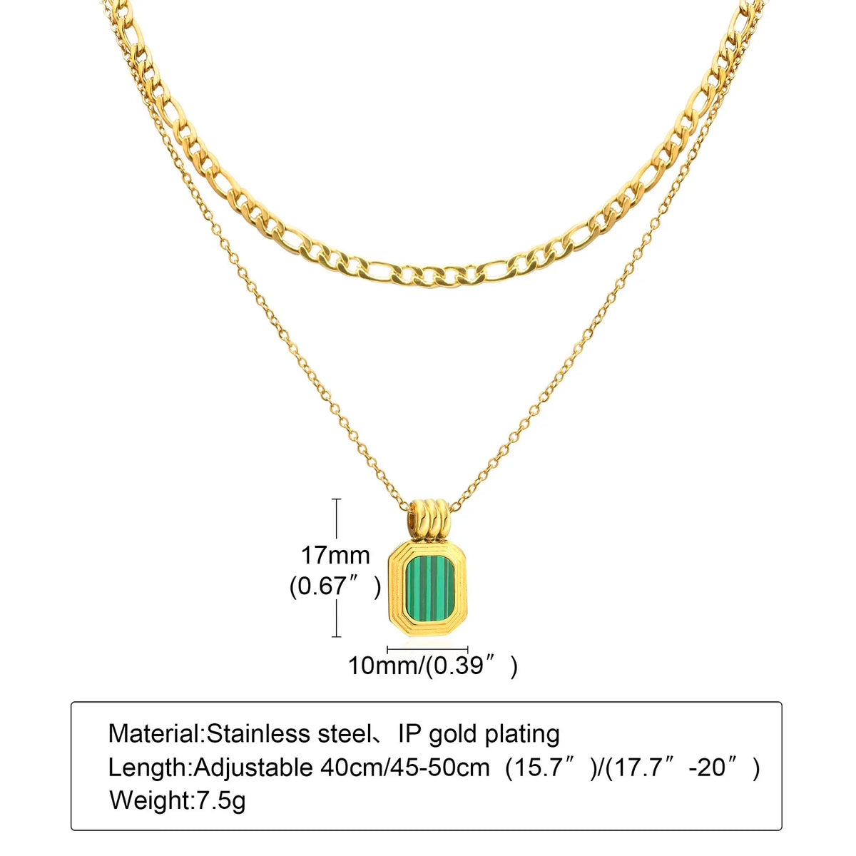 Collar Lariat Doble Capa con Baño Dorado