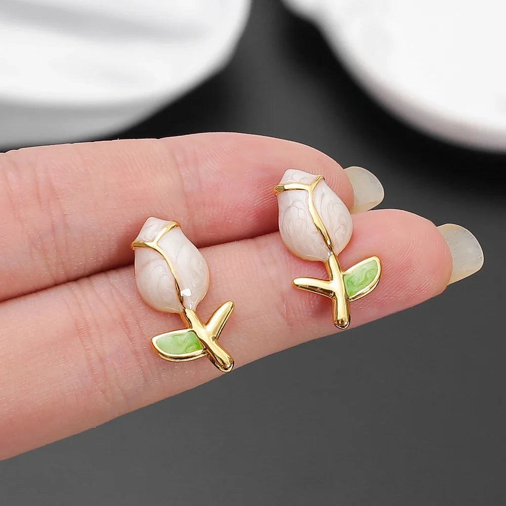 Aros con Forma de Rosa de Acero Inoxidable