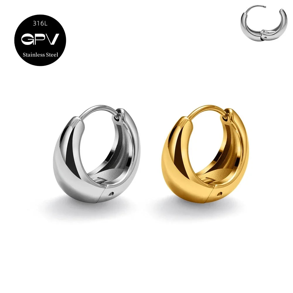 Set 2 Pares Aros Acero Quirúrgico 316L