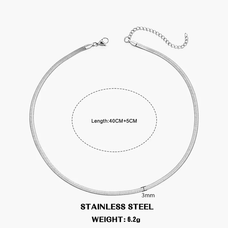 Choker Cadena Tipo Serpiente de Acero Inoxidable