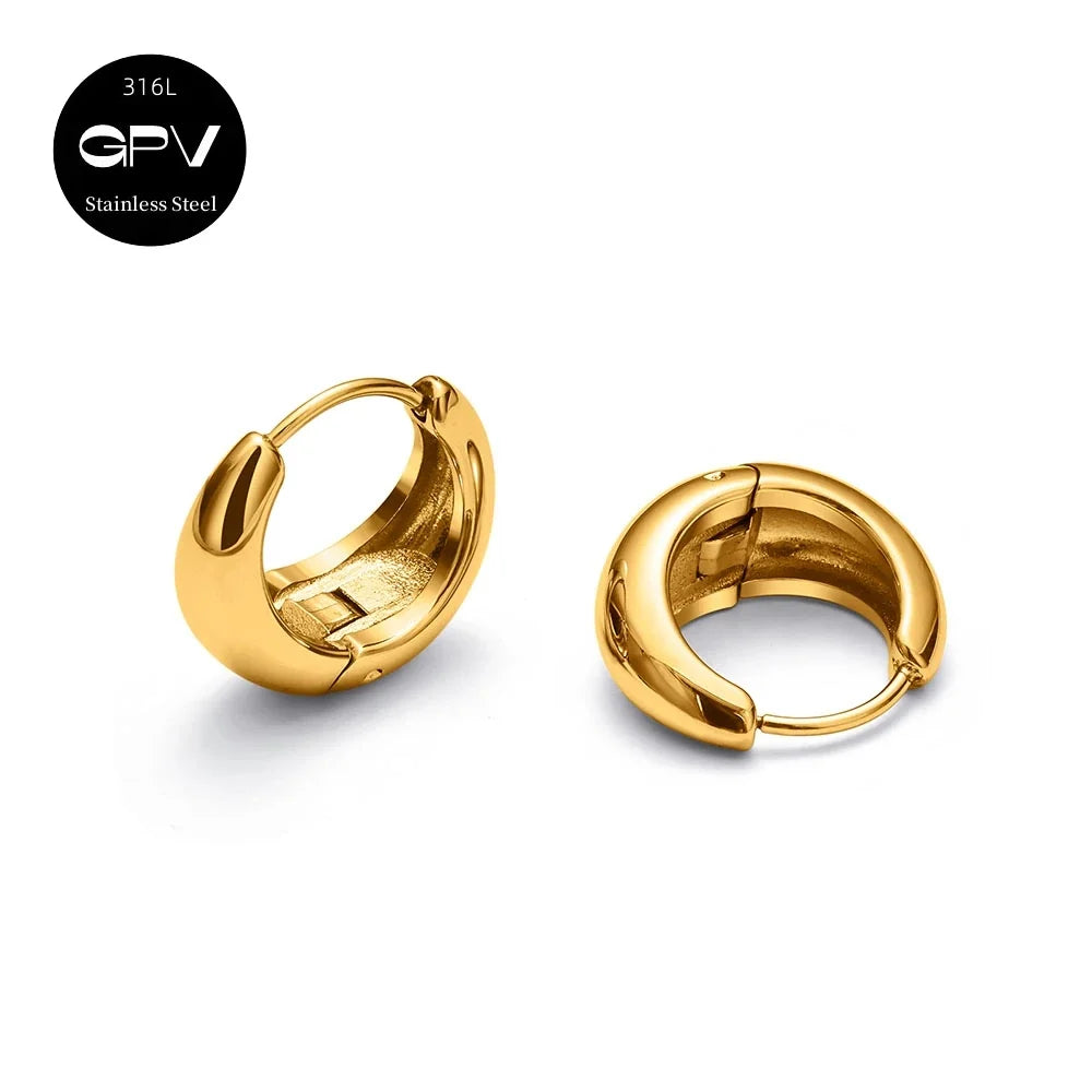 Set 2 Pares Aros Acero Quirúrgico 316L