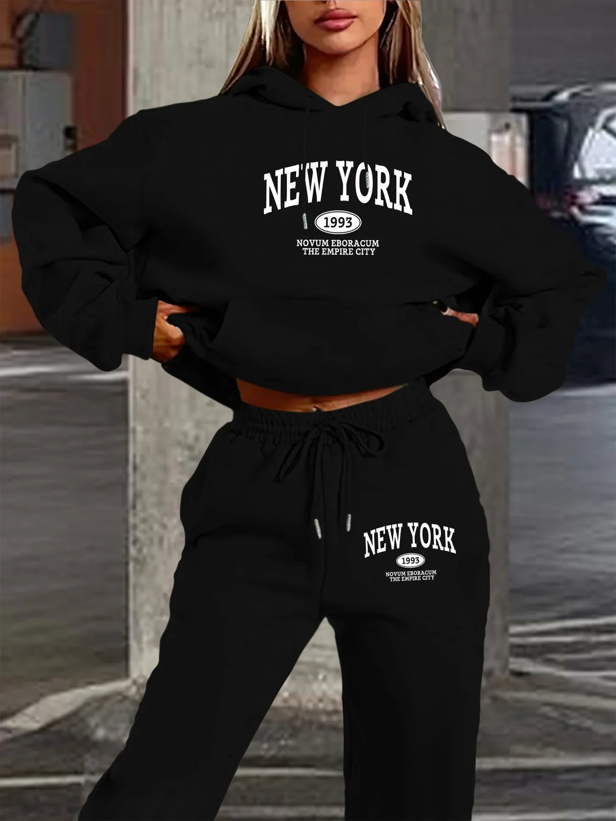Conjunto Buzo Estampado New York y Pantalón