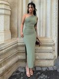 Vestido Largo con Tajo y Espalda Descubierta