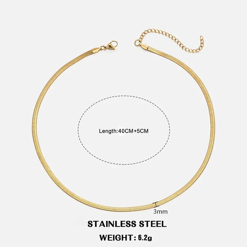 Choker Cadena Tipo Serpiente de Acero Inoxidable