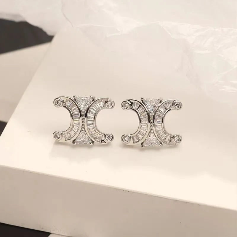 Aros Stud Baño 14K con Zirconia