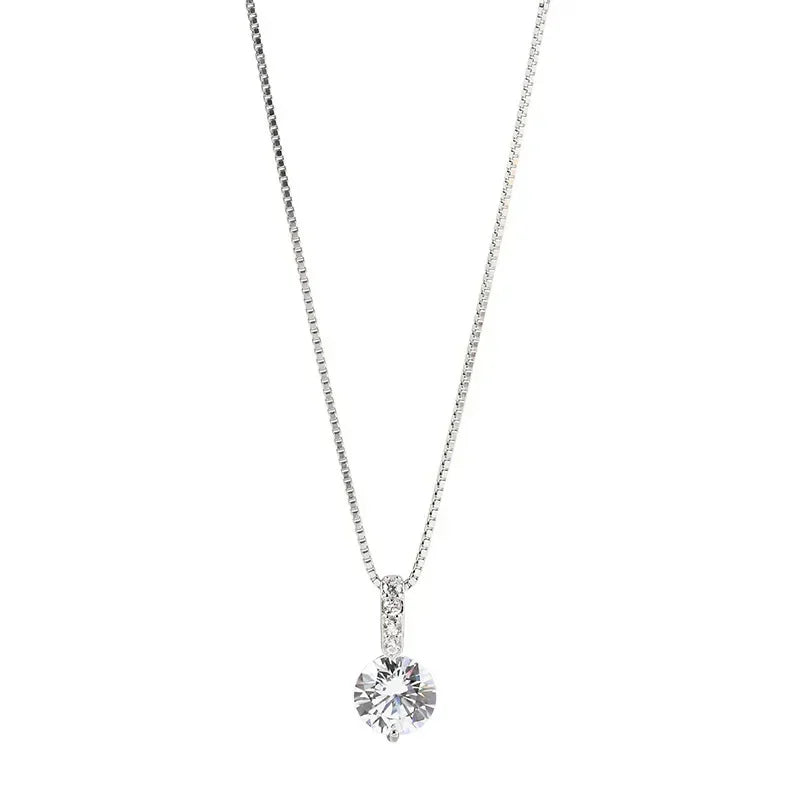 Collar de Plata 925 con Zirconia Estilo Minimalista