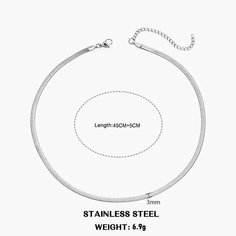Choker Cadena Tipo Serpiente de Acero Inoxidable