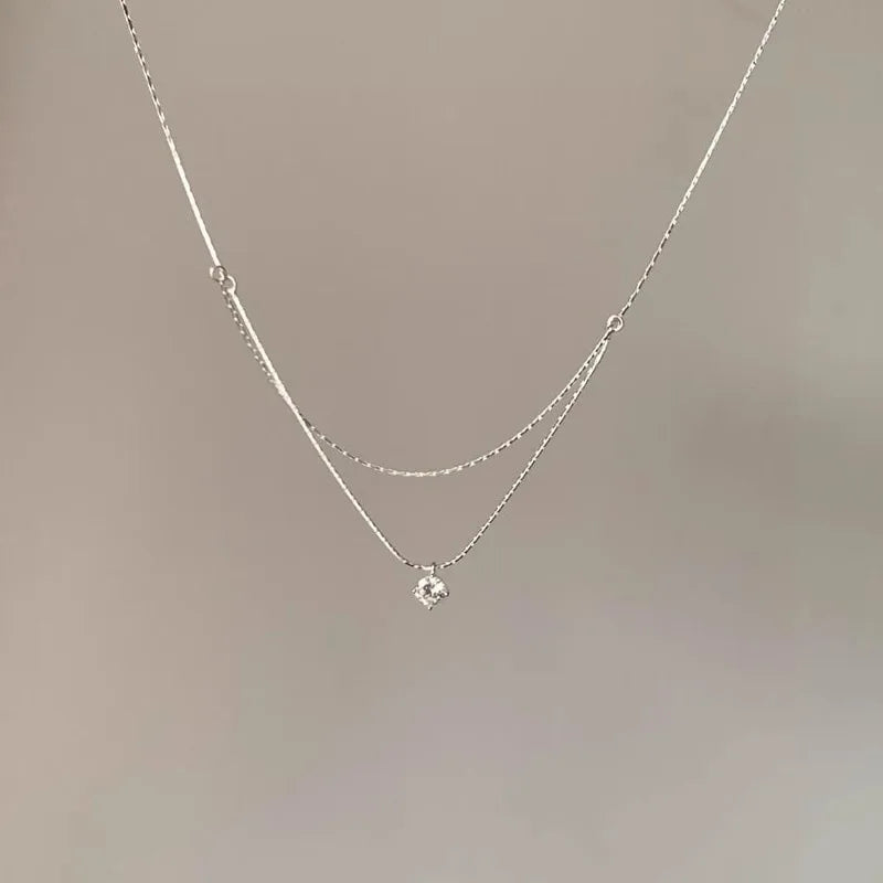 Collar Doble Capa de Plata 925 con Charm
