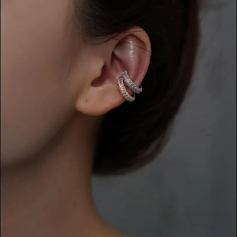 Ear Cuff Cartílago Forma C con Zirconia