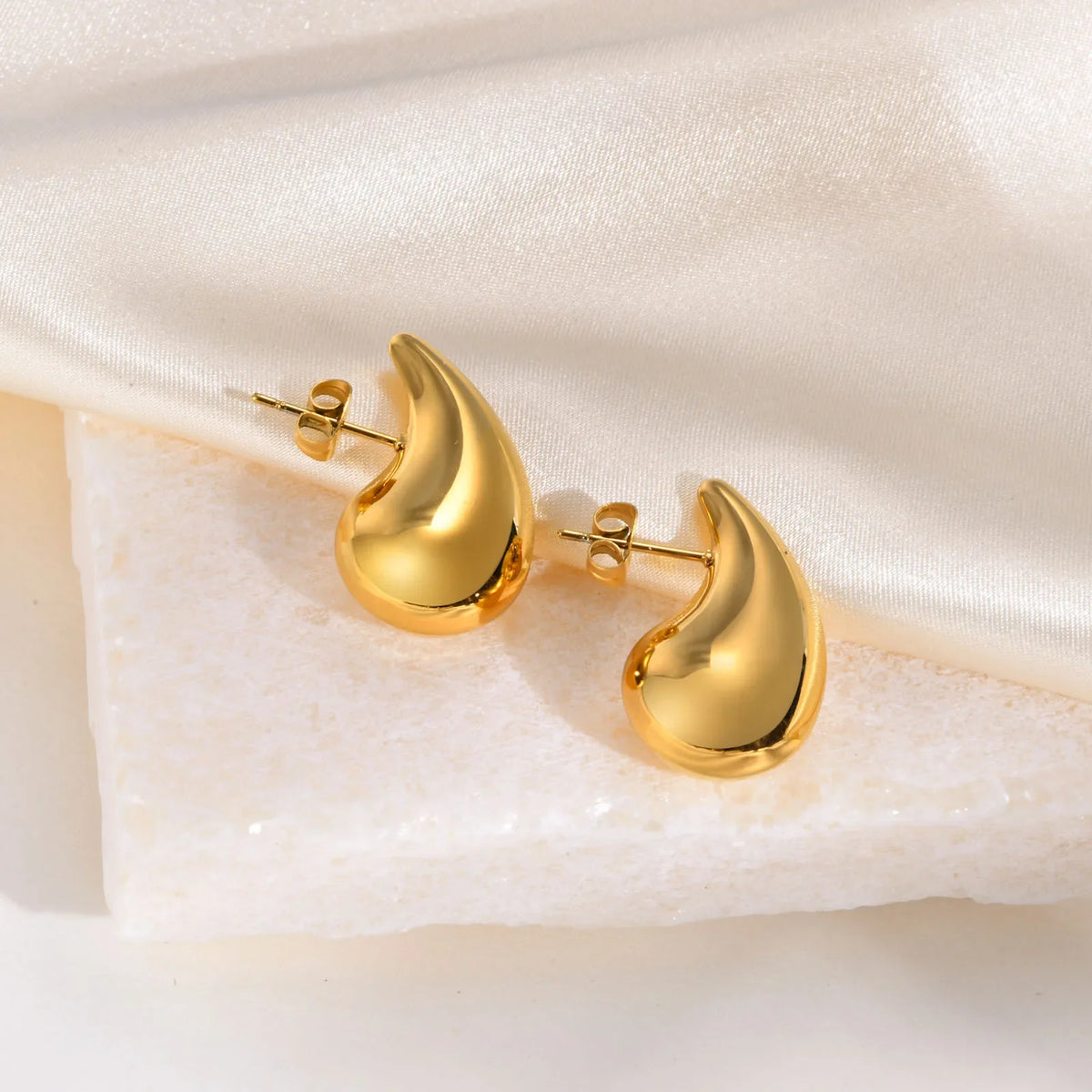 Aros Gota Vintage de Acero Inoxidable