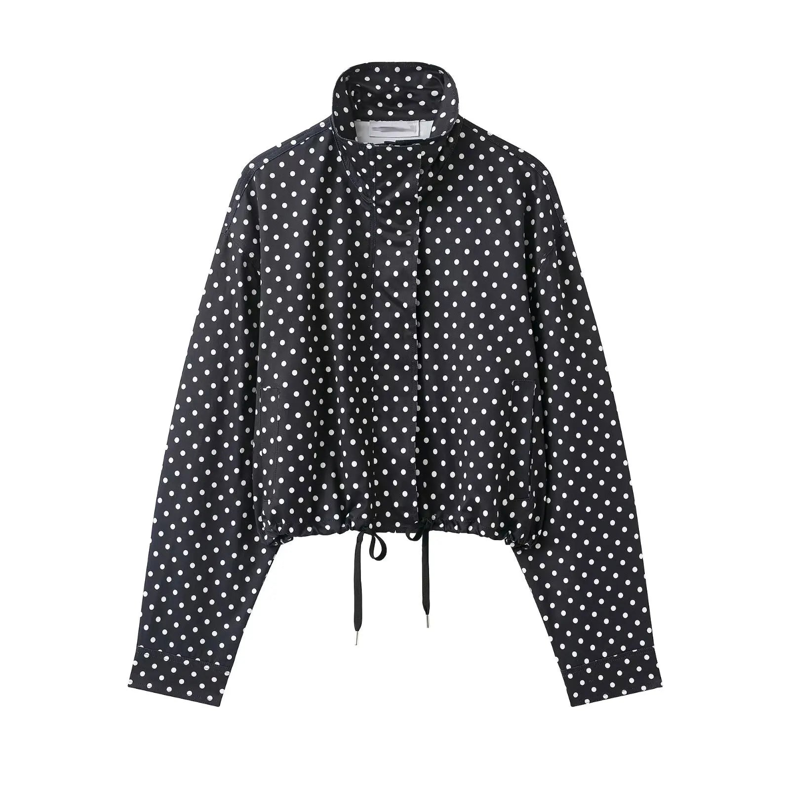 Conjunto Campera con Lunares y Short Cuello Alto