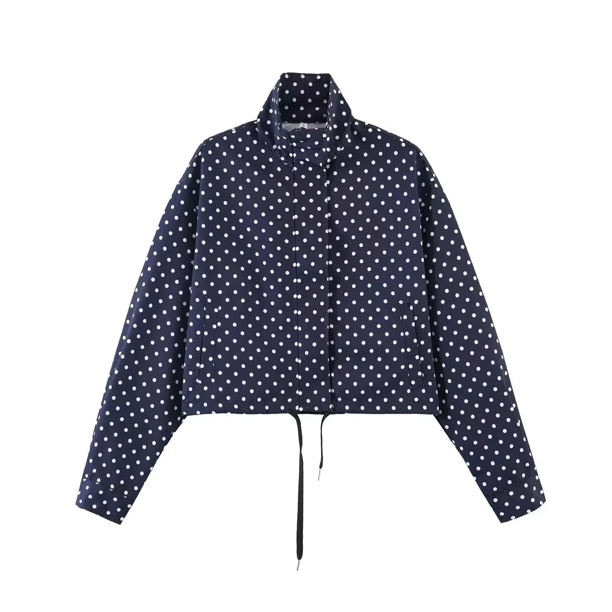 Conjunto Campera con Lunares y Short Cuello Alto