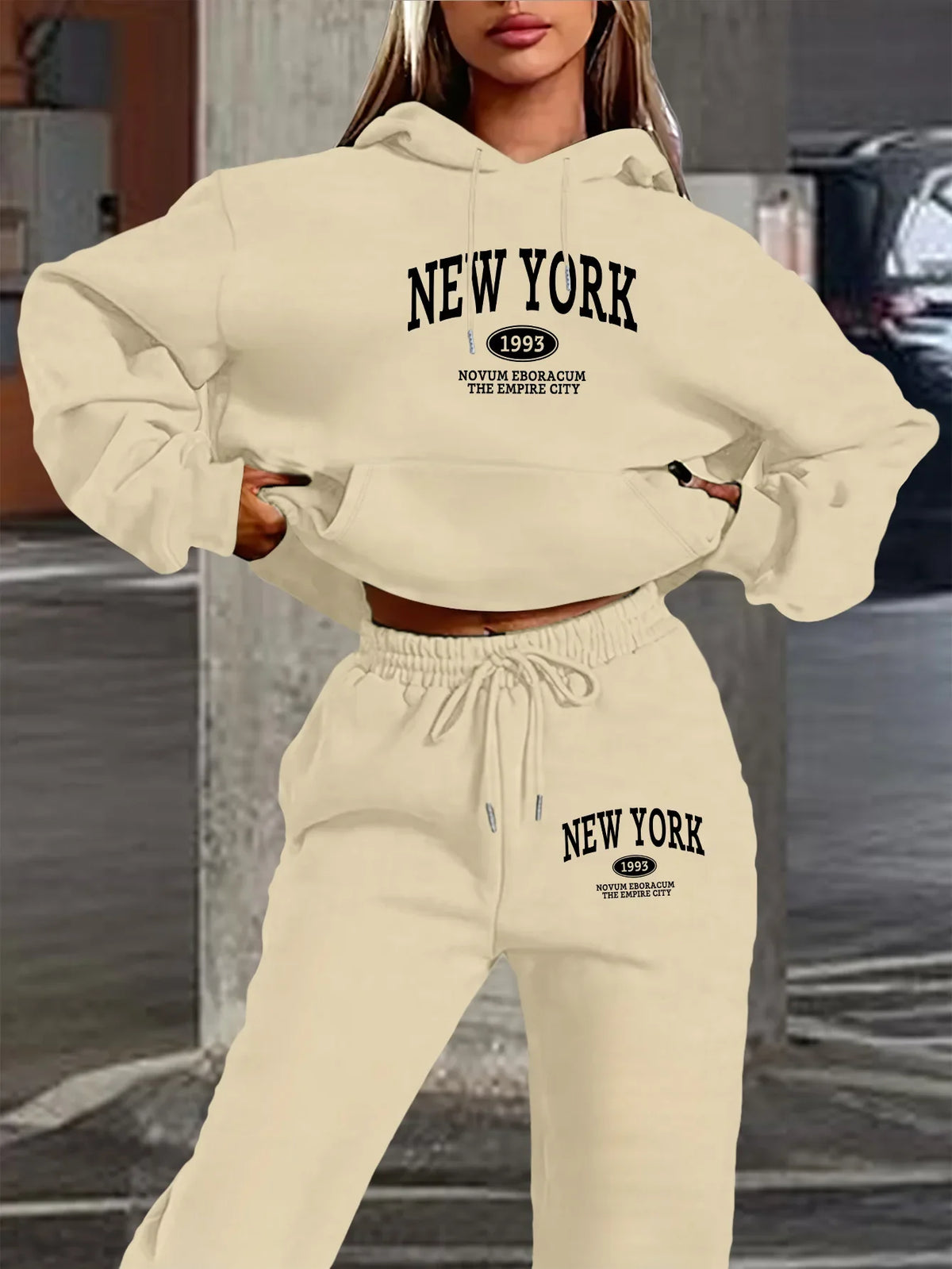 Conjunto Buzo Estampado New York y Pantalón
