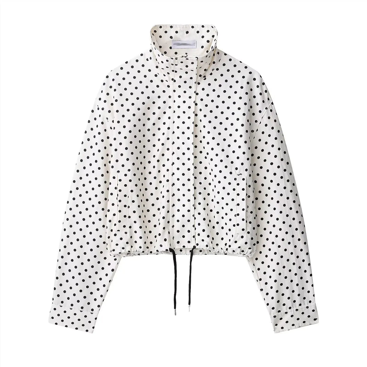 Conjunto Campera con Lunares y Short Cuello Alto