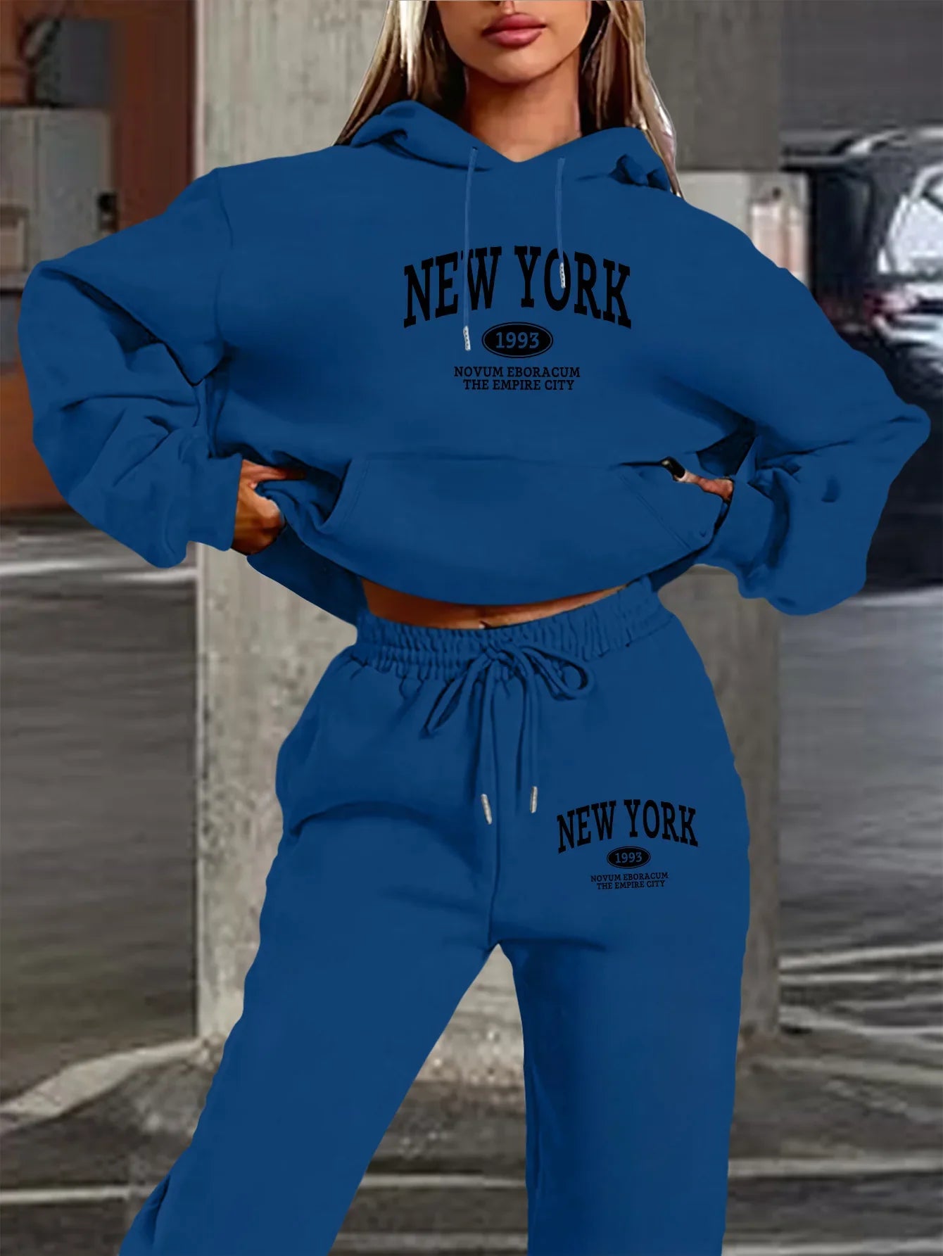 Conjunto Buzo Estampado New York y Pantalón