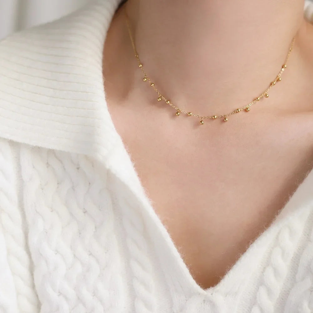 Choker Doble Capa con Zirconia de Acero Inoxidable