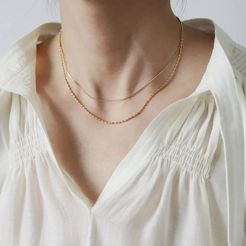 Choker Doble Capa con Zirconia de Acero Inoxidable