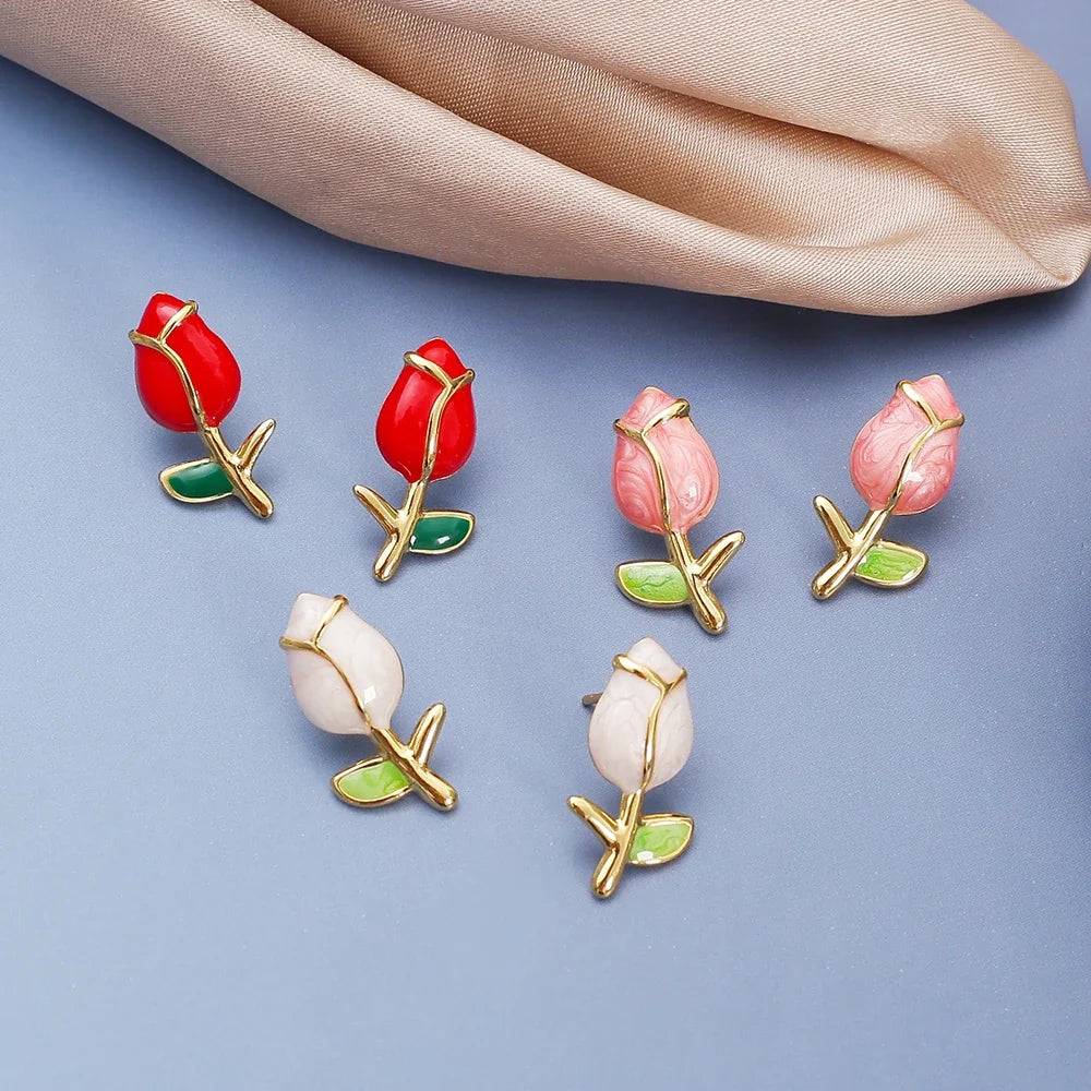 Aros con Forma de Rosa de Acero Inoxidable