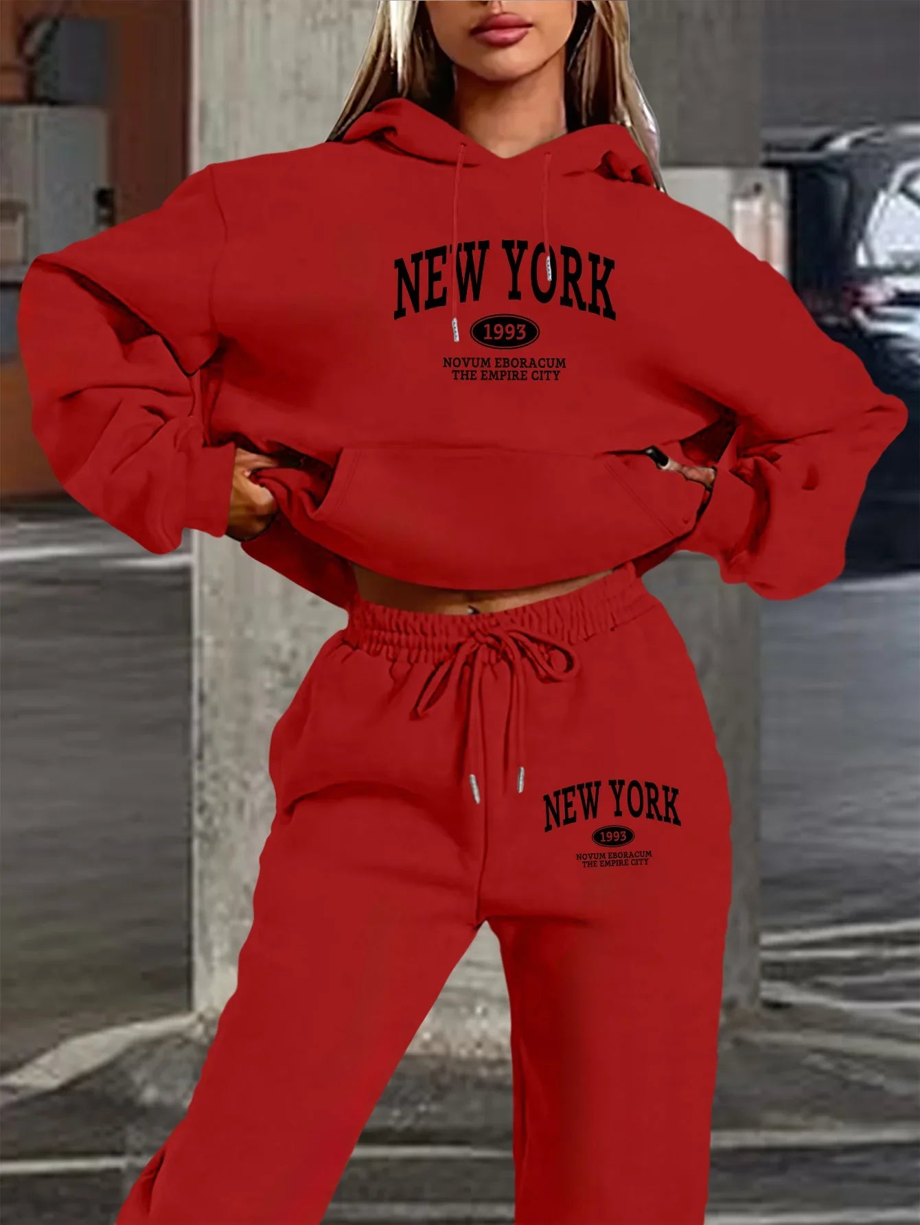 Conjunto Buzo Estampado New York y Pantalón