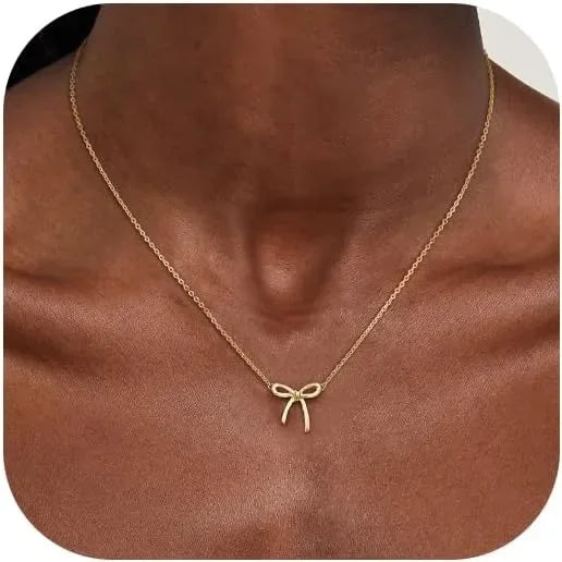 Collar con Dije de Moño Bow