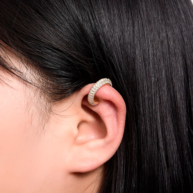 Ear Cuff Cartílago Forma C con Zirconia