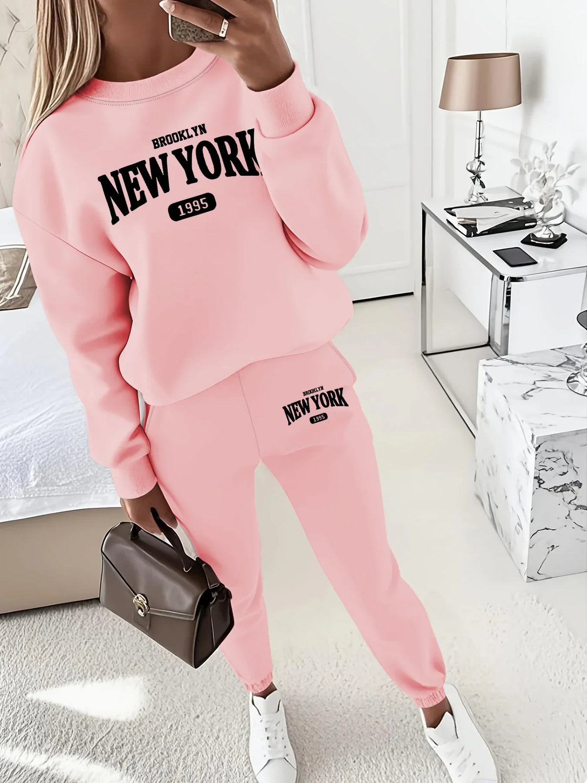 Conjunto Buzo Estampado New York y Pantalón