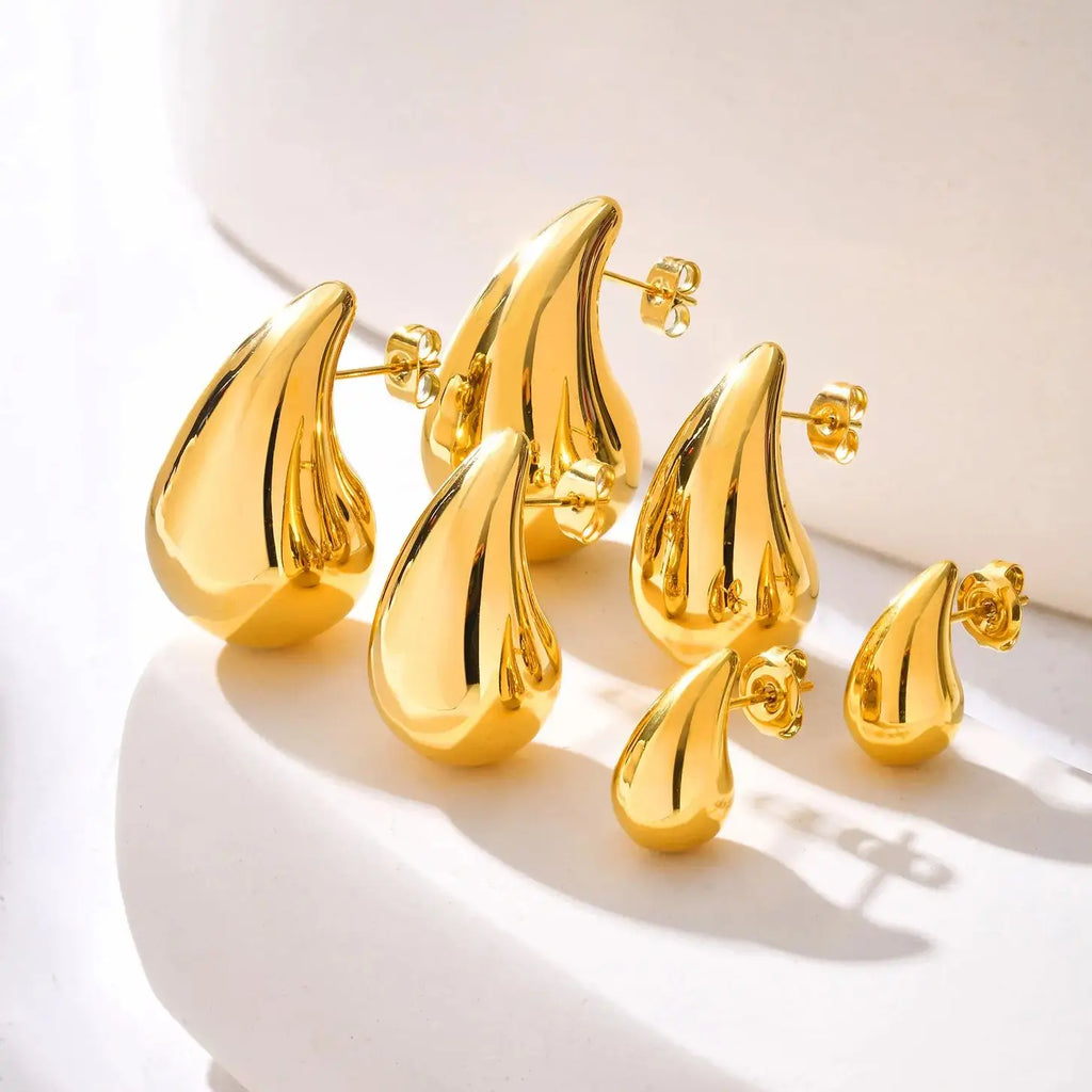 Aros Gota Vintage de Acero Inoxidable