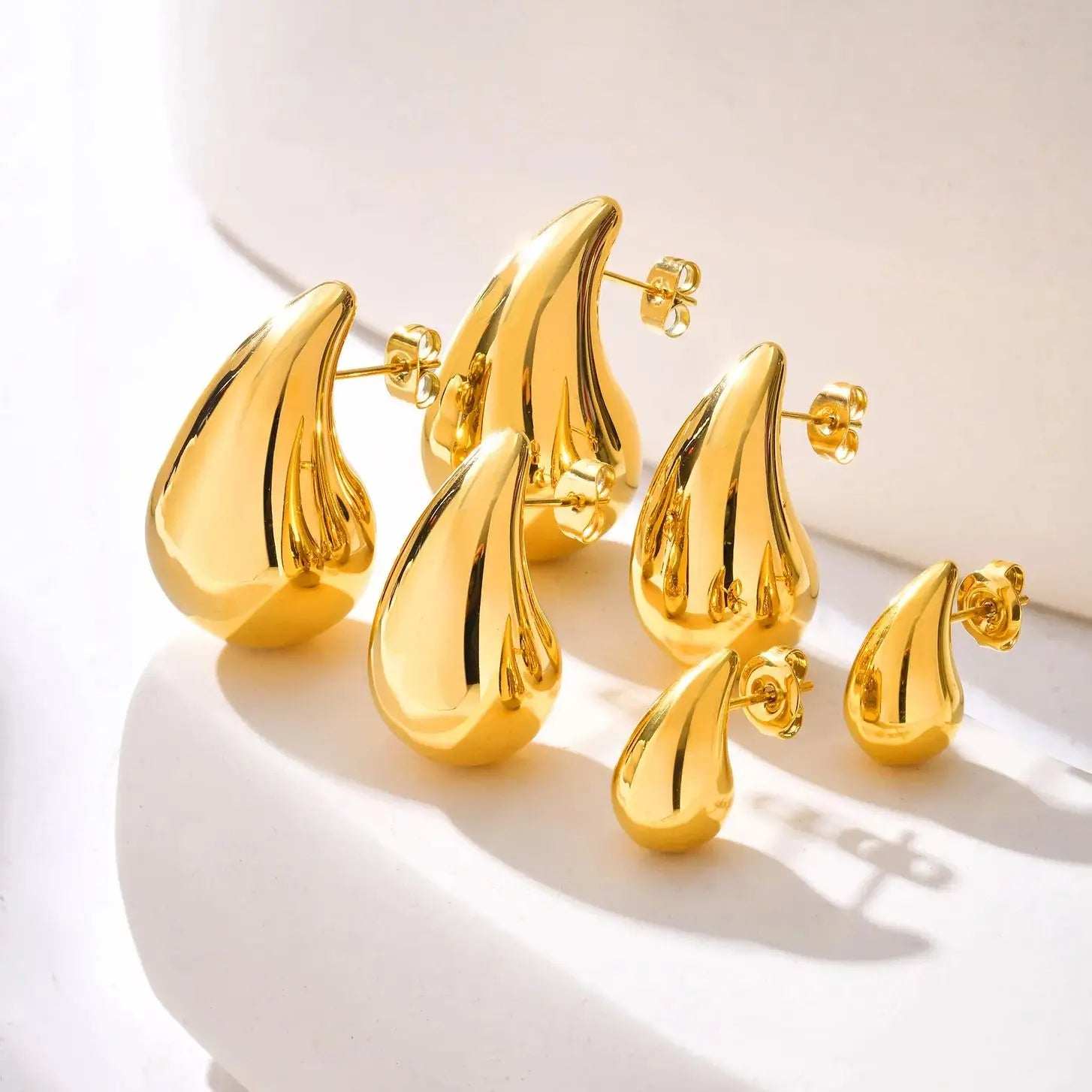 Aros Gota Vintage de Acero Inoxidable