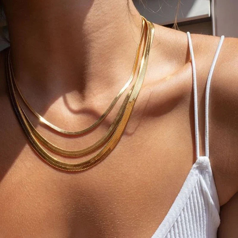 Choker Cadena Tipo Serpiente de Acero Inoxidable