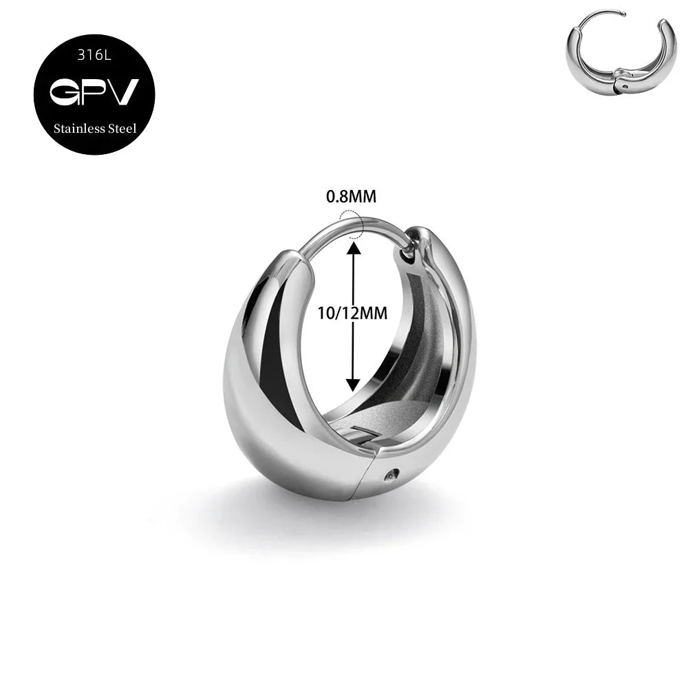 Set 2 Pares Aros Acero Quirúrgico 316L