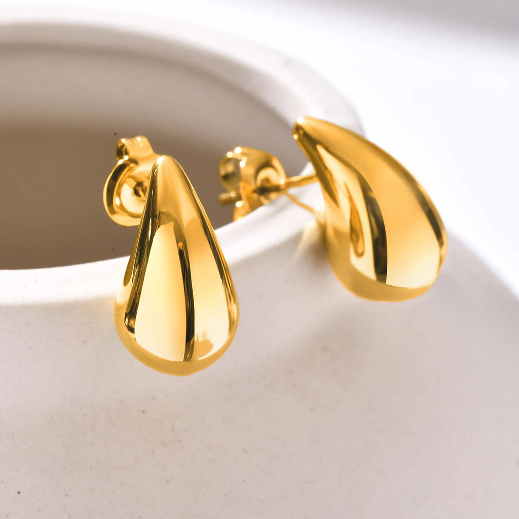 Aros Gota Vintage de Acero Inoxidable