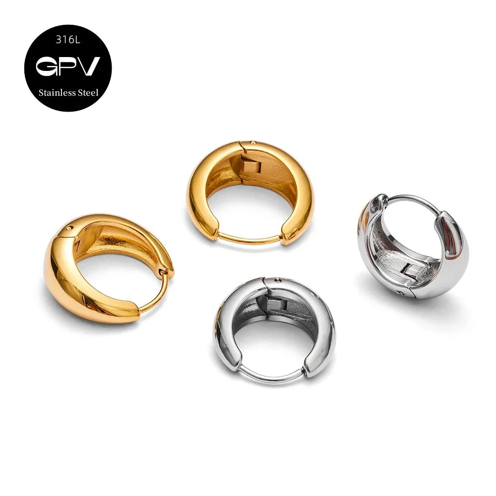 Set 2 Pares Aros Acero Quirúrgico 316L